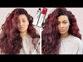 How I dye my natural hair Red/Burgundy | NO bleach!