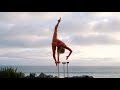 Handbalancing on the beach anna ivaseva