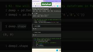 Python Pandas Interview Question || Working with Datetime in Pandas || #ytshorts #interview #shorts