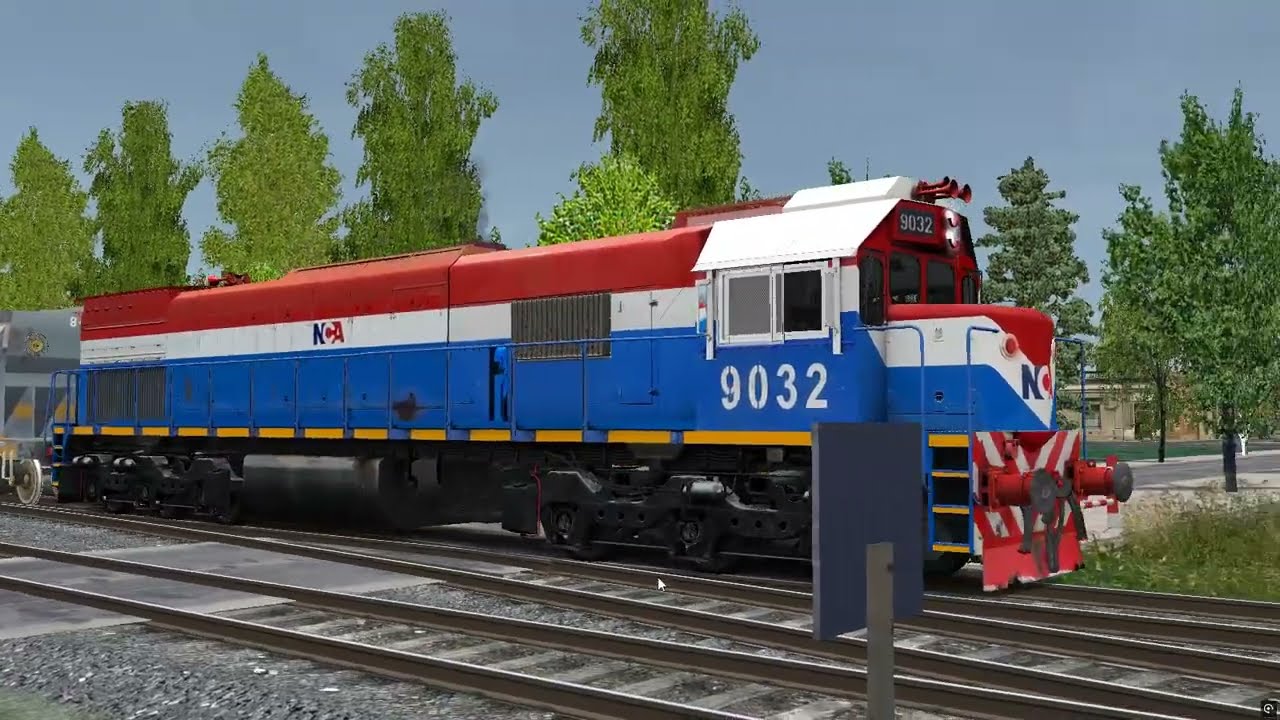 Open Rails Argentina - EMD GT22CW 9032 Saliendo de Cañada de Gómez rumbo a Villa Maria