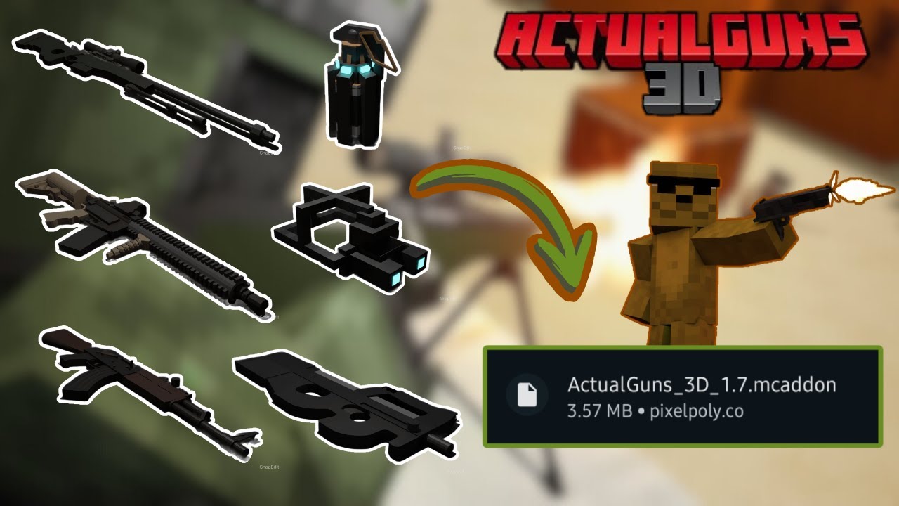 How to download actual guns 3d add on in minecraft how to import