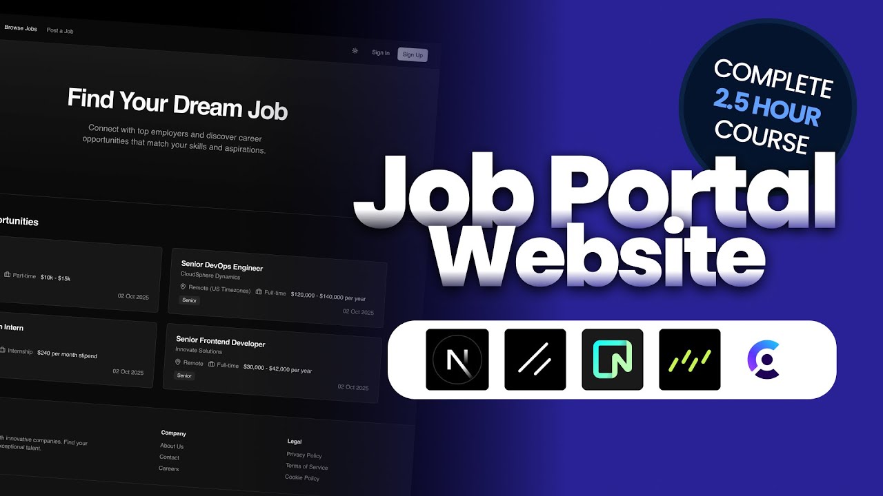 From Zero to Production: Build a Job Portal with Next.js 15 (Full Course)
