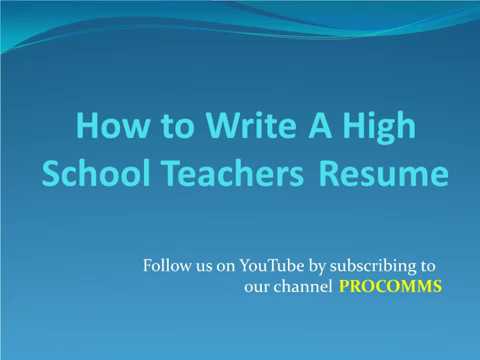 how-to-write-a-high-school-teachers-resume-|-high-school-teacher-resume
