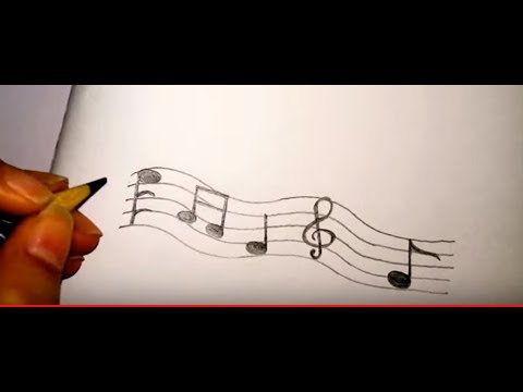 How to draw music notes, easy way - YouTube