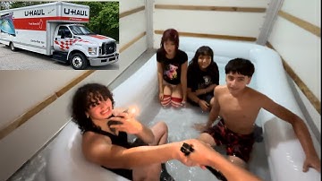 WE BUILT A POOL IN A U-HAUL TRUCK!! 🌊🚚