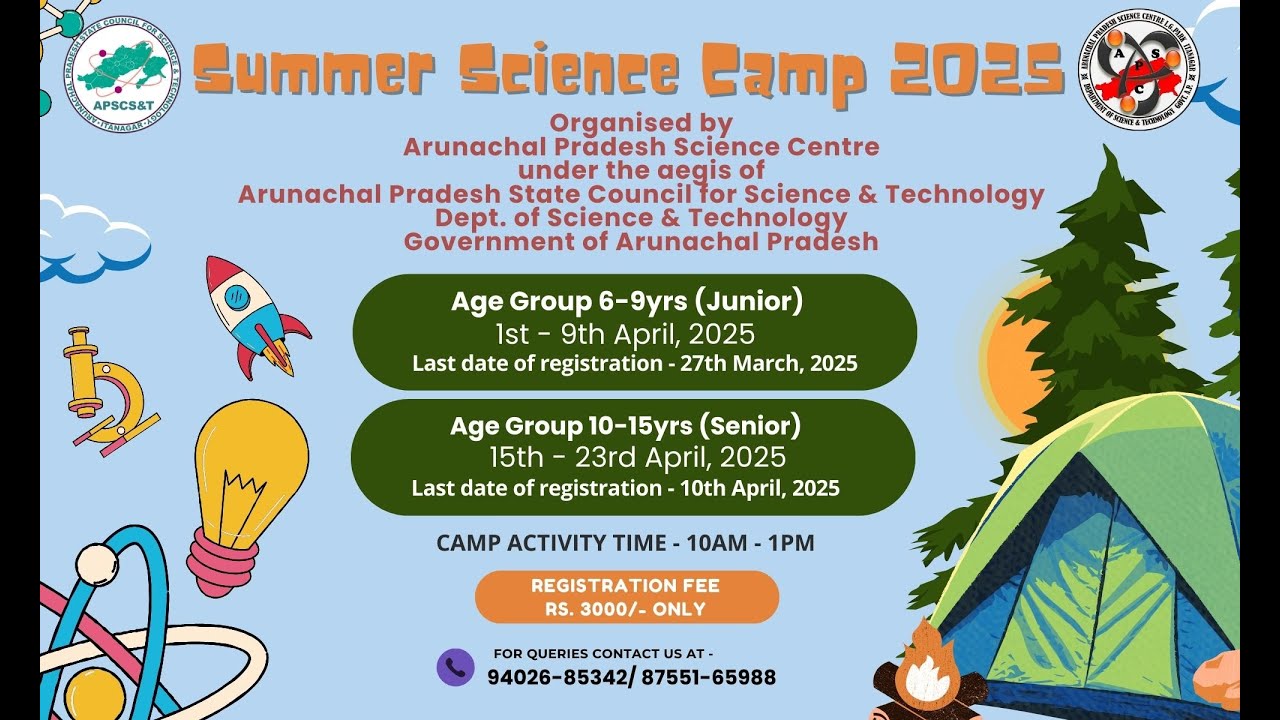 SUMMER SCIENCE CAMP 2025 REGISTRATIONS OPEN