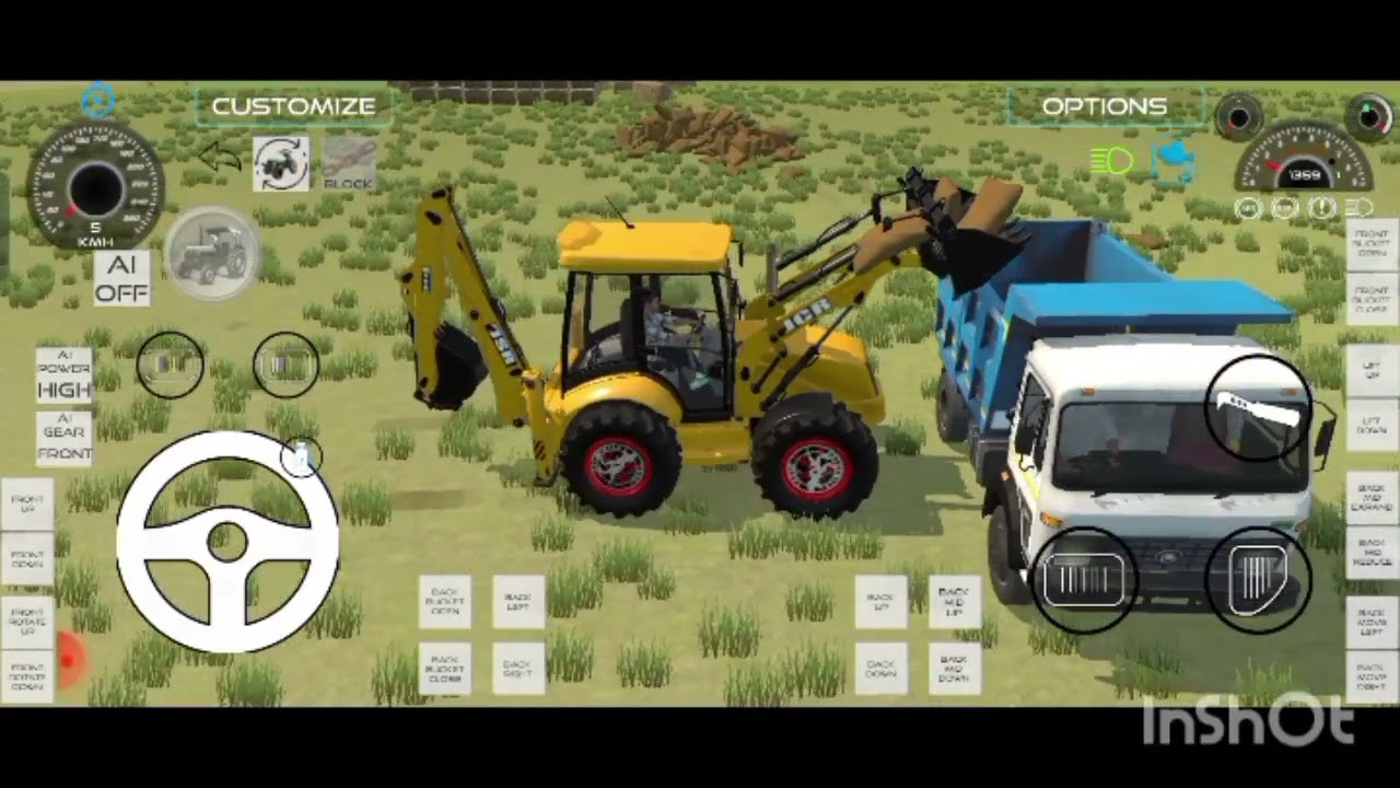 Indian truck and JCB loading off road game video