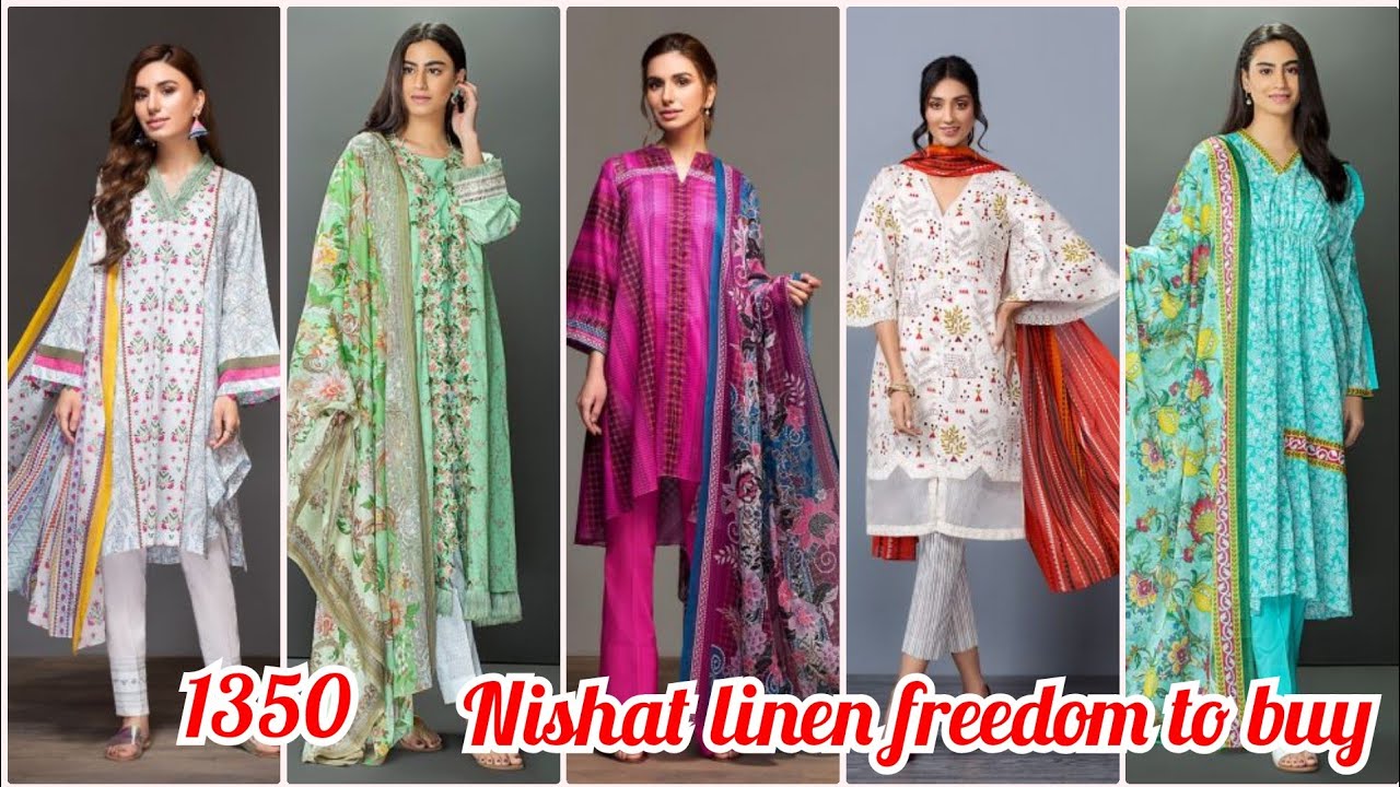 Nishat linen freedom to buy Collection 2020 stating price 1350 YouTube