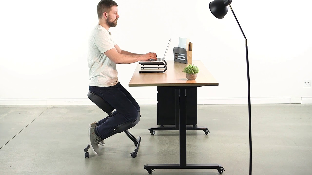 Dn Ch K01b Ergonomic Kneeling Chair By Vivo Youtube