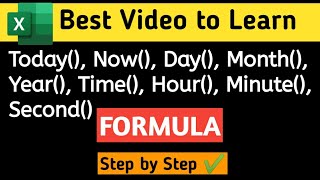 Excel Formula | Now | Today | Day | Month | Year | Date | Time | Hour | Minute | Second | in Hindi