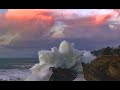 MONSTER Ocean Wave Explosions • 🌈 Rainbows & Pink Sky • Shore Acres, Oregon Jan. 2021