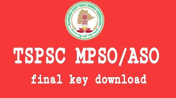 TSPSC MPSO/ASO final key download 2018