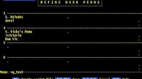 FilePro - Chapter 6 - Define Menus Menu Action Line Options