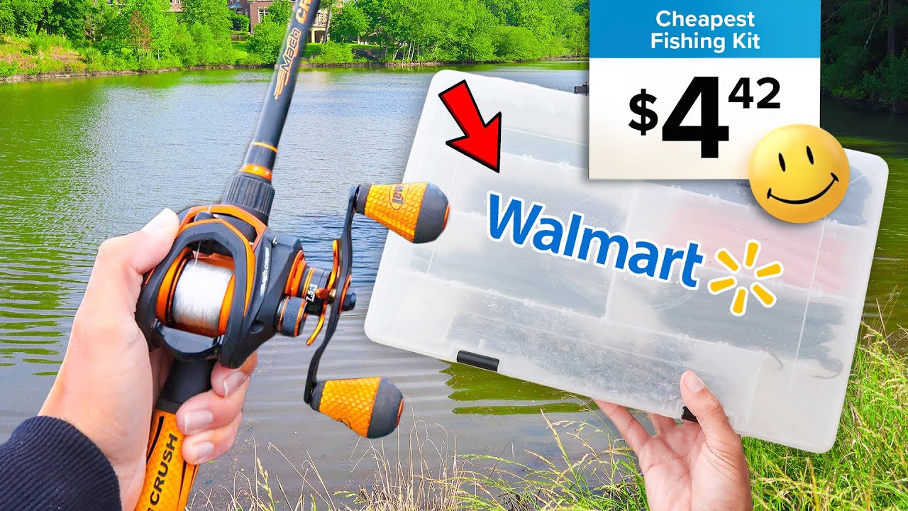 Buying the CHEAPEST Fishing Kit in WALMART! (Bank Fishing) 