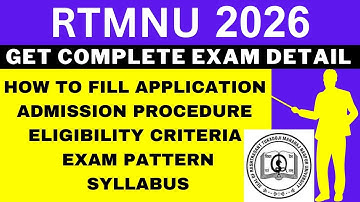 RTMNU 2026 Notification (Out), Application, Dates, Eligibility, Syllabus, Pattern, Admit Card