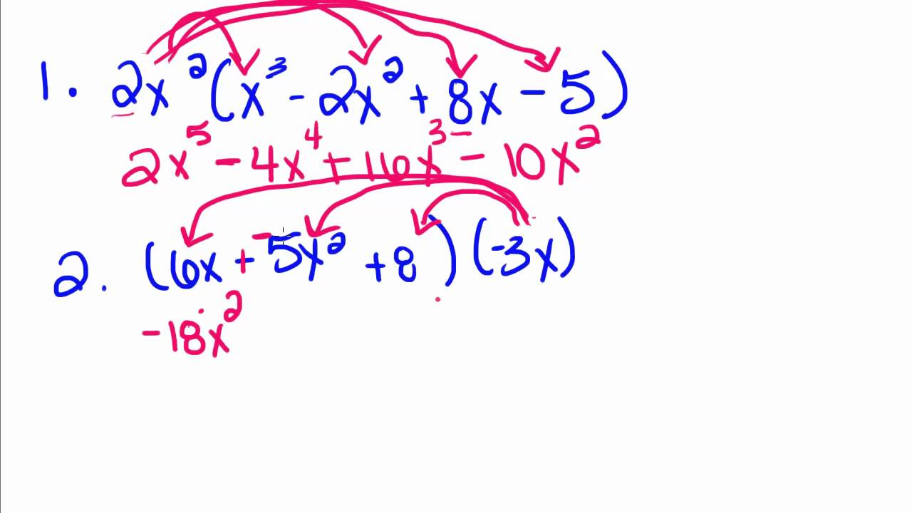 How To Multiply Monomials And Polynomials