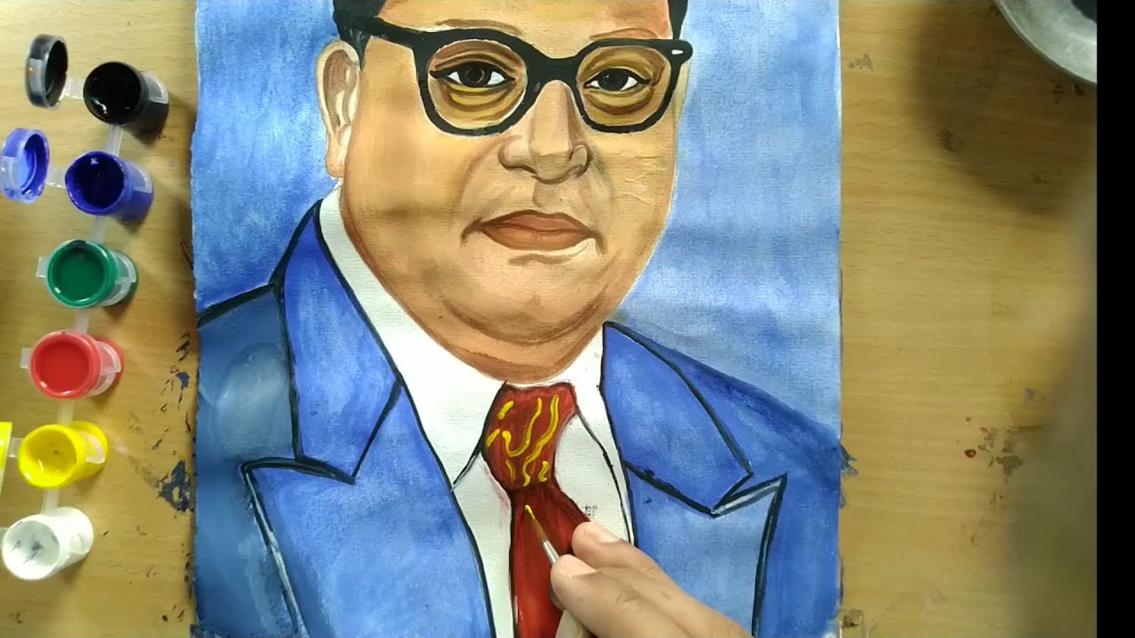 Dr. br ambedkar water colour drawing  - YouTube