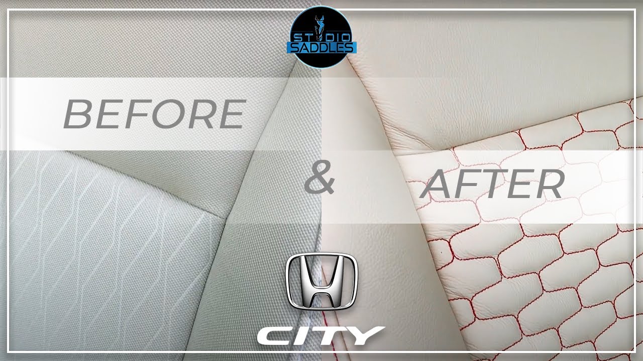 Class White Leather Seats with Quilting for Honda City Personalised by Studio Saddles