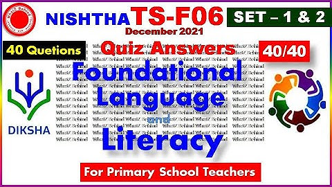 NISHTHA Module F06 ANSWERS IN ENGLISH|Module 6 QUIZ ANSWERS IN ENGLISH|FOUNDATIONAL LANGUAGE