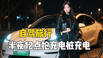 东北女孩开电车自驾游，半夜12点抢充电桩充电，将就在车里睡觉【孙二娘带你游中国】