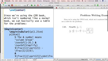 LaTeX Tutorial 5: Tables For Writing Problems:Doing Homework