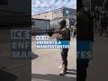 Agentes del ICE y manifestantes se enfrentan fuera de un centro de detención en Nueva Jersey #shorts