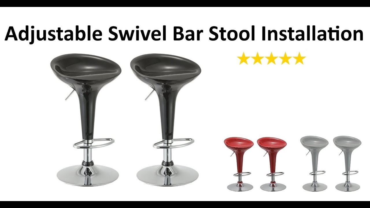 Adjustable Swivel Bar Stool Chair, Manuel Adjustable Height Swivel Bar Stool