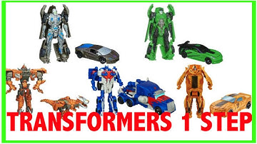 Transformers Age of Extinction 1 Step Action Figures Complete Set Optimus Prime Lockdown