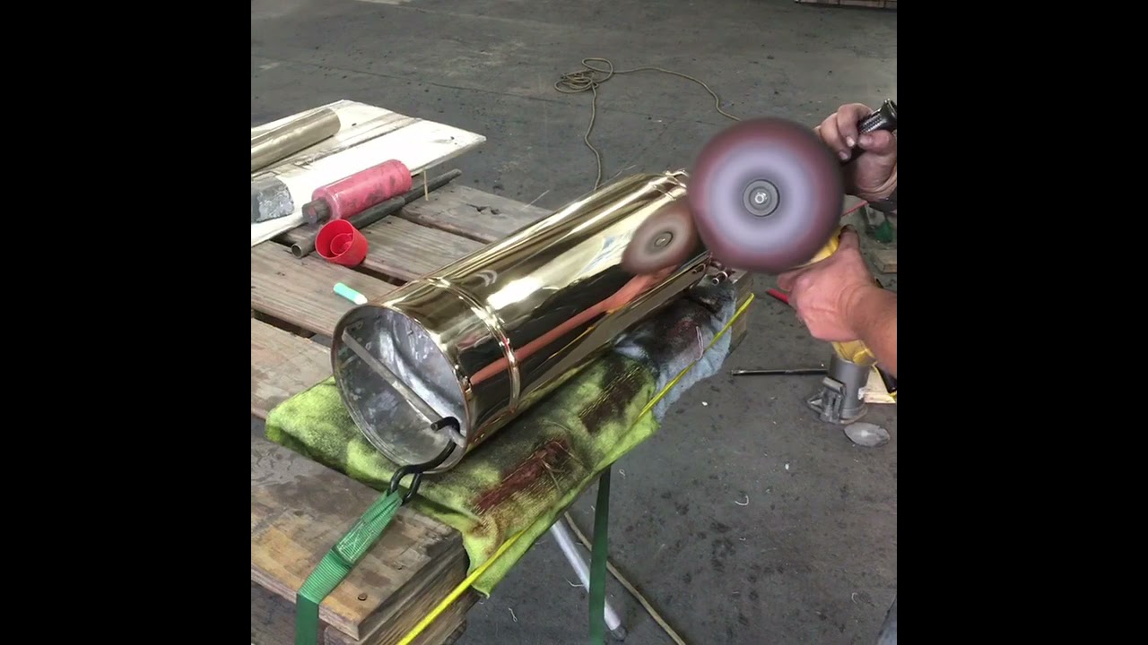 Short video polishing a brass fire extinguisher. YouTube