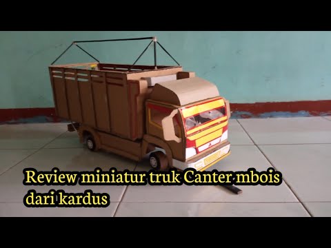 Review miniatur  truk  Canter mbois dari  kardus YouTube