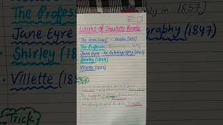 Works of Charlotte Bronte & Trick to Remember Important Works #mastercadreenglish #ugcnetenglish