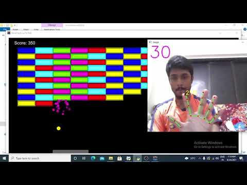 Hand Gesture Bricks Breaker Gameplay. #unity #unity2d #unity3d #python #handDetection