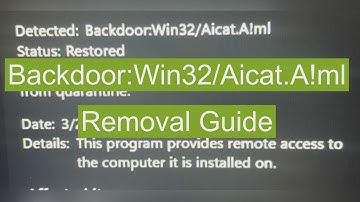 Backdoor:Win32/Aicat.A!ml Complete Removal (Solution)