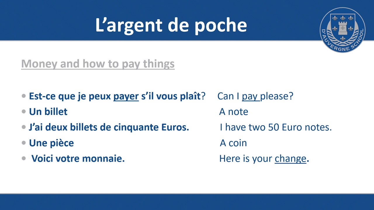 french essay l'argent de poche