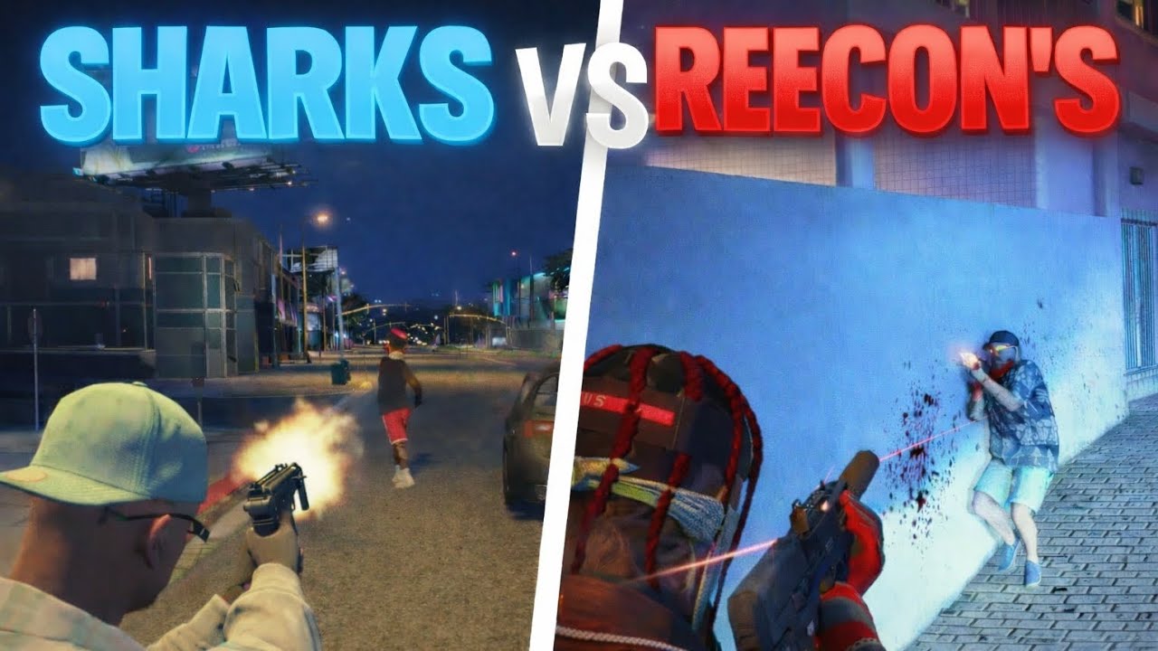 SHARKS vs REECON'S con ARMAS LARGAS | DovuxLife 