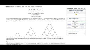 Codeforces Round #639 (Div. 2) | Card Constructions | Watch till code Explanation