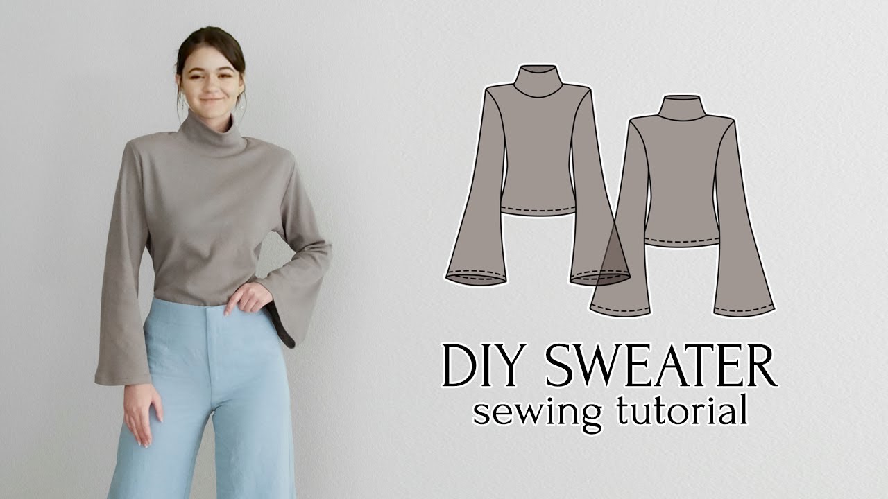 DIY Pinterest-Found Bell Sleeve Sweater + New Sewing Pattern! - YouTube
