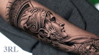 BLACK AND GREY STATUE TATTOO | TIMELAPSE | 3RL