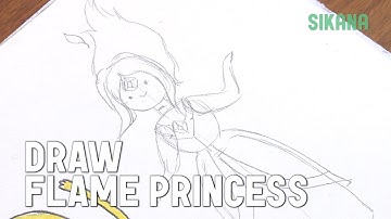 Learn to draw easily: How to draw Flame Princess from Adventure time