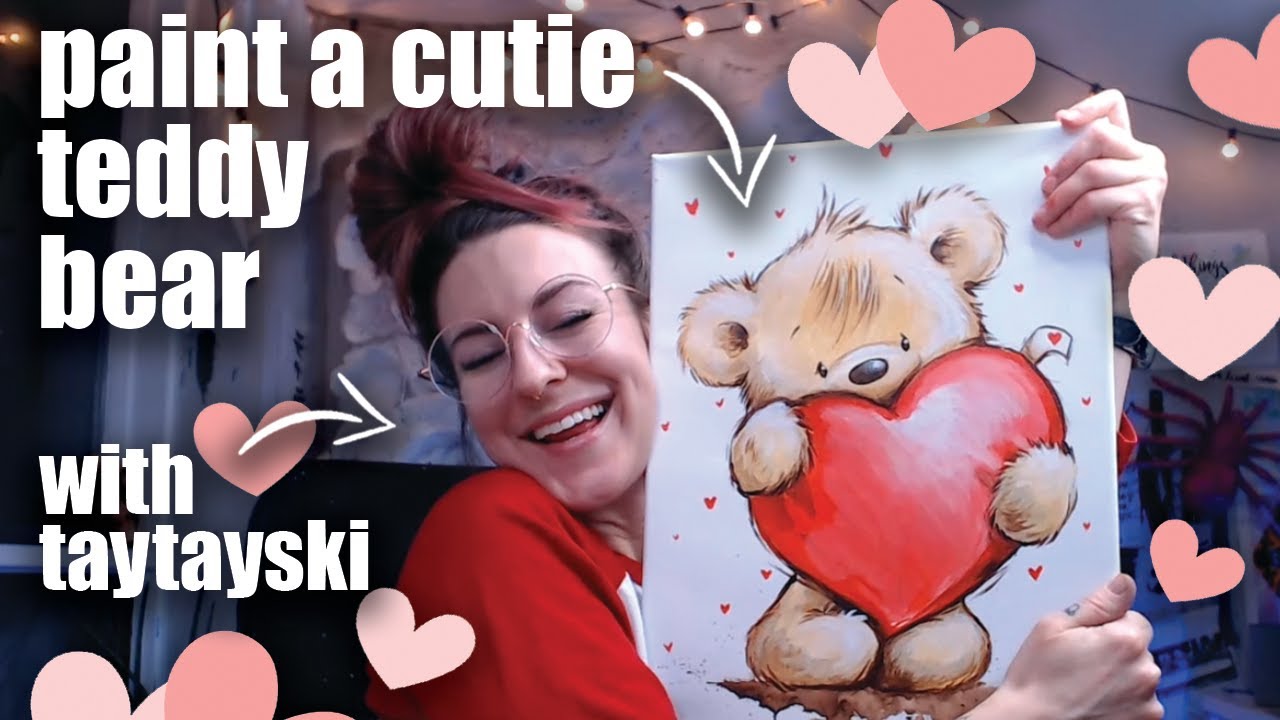 Lockdown Valentine's Date idea? - Step by Step Paint this Cutie Teddy Bear with Taytayski