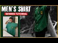 How To Cut + Sew A Men’s Button-Up Shirt With A Mandarin Collar: Sewing Masterclass