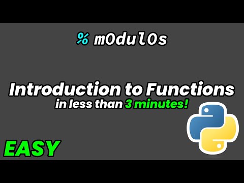 Introduction to Functions In Python In Under 5 Minutes! (Easy Course 3 - Video 1)