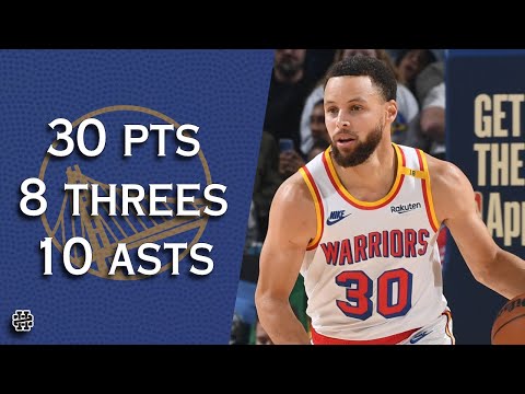 Stephen Curry 30 pts 8 threes 10 asts vs Sixers 24/25 season
