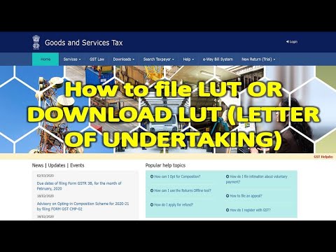HOW TO APPLY LETTER OF UNDERTAKING (LUT) - HOW TO DOWNLOAD LUT