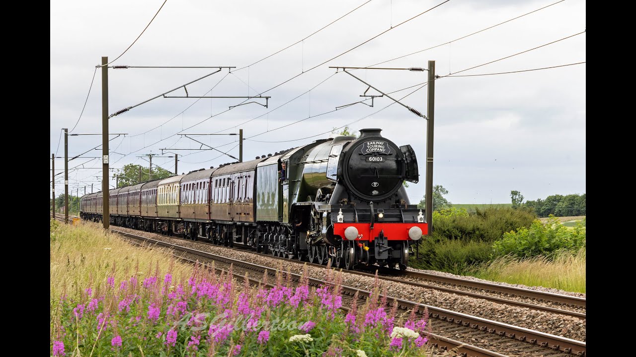 60103 'FLYING SCOTSMAN' on the Centenary Weekender in Northumberland, 1 & 4 July 23. (4K recording)