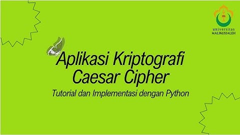 Video Tugas Aplikasi Kriptografi Menggunakan Caesar Cipher