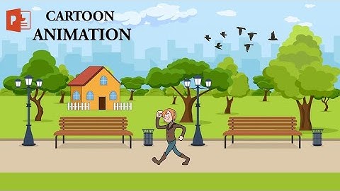 How to create a cartoon animation video on PowerPoint|boy running| birds flying|  #learnwithme