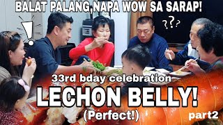 KOREAN FAMILY ENJOYS LECHON BELLY IN MY 33RD BDAY | BALAT PALANG PANALO NA? | FILIPINO FOOD