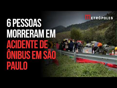 Ônibus que caiu em ribanceira levava romeiros à Aparecida. Seis morreram