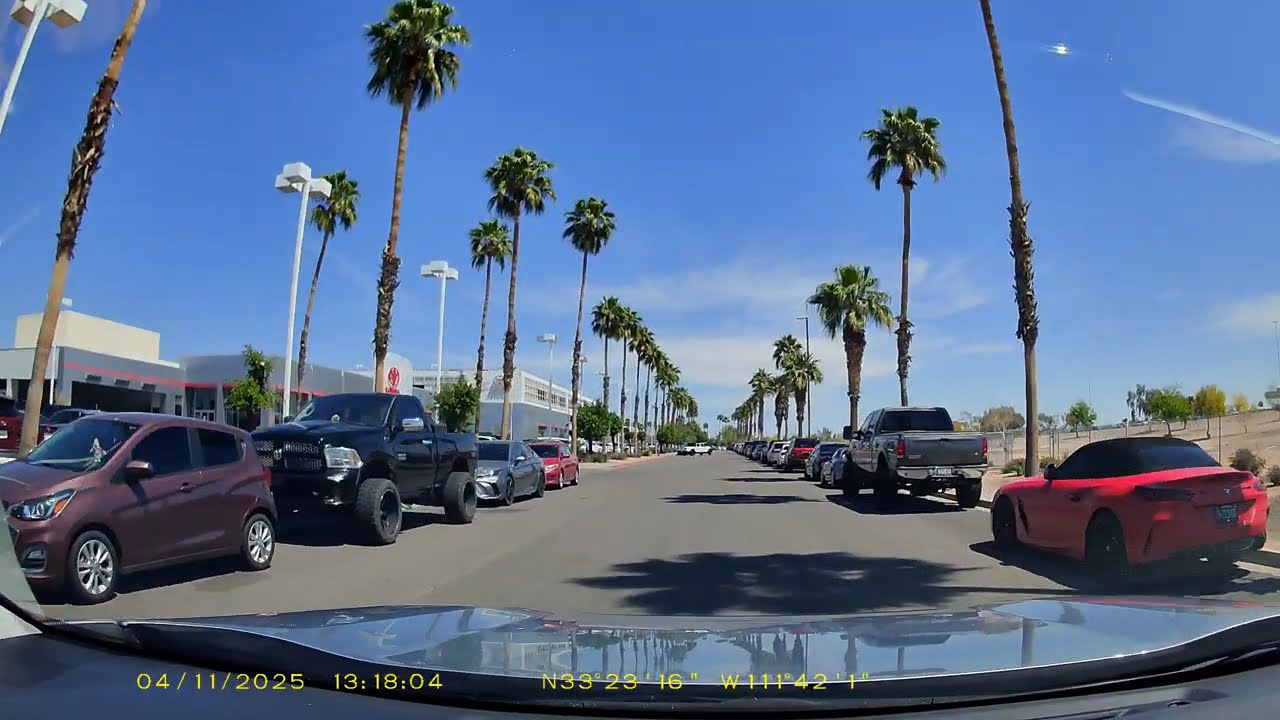 Drive, to Auto Park Toyota Service, Oil Changes Line.  Mesa, Arizona.